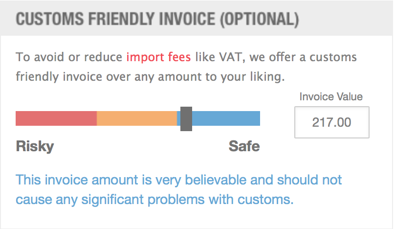 CUSTOMS FRIENDLY INVOICE