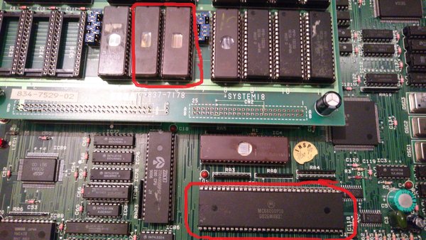Chip 68000 con rom sega resurrection version USA