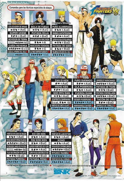 Lista de movimientos de Fatal Fury Team, Art of Fighting Team y Heroes Team.