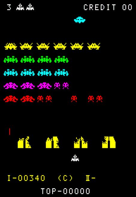 Space Fever Color fue desarrollado por Nintendo y es uno de los tantos clones de Space Invaders