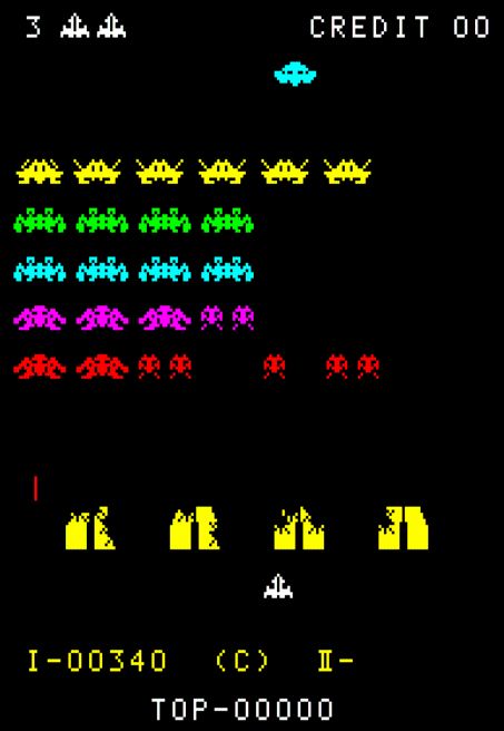 Space Fever Color fue desarrollado por Nintendo y es uno de los tantos clones de Space Invaders