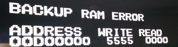 Backup RAM Error