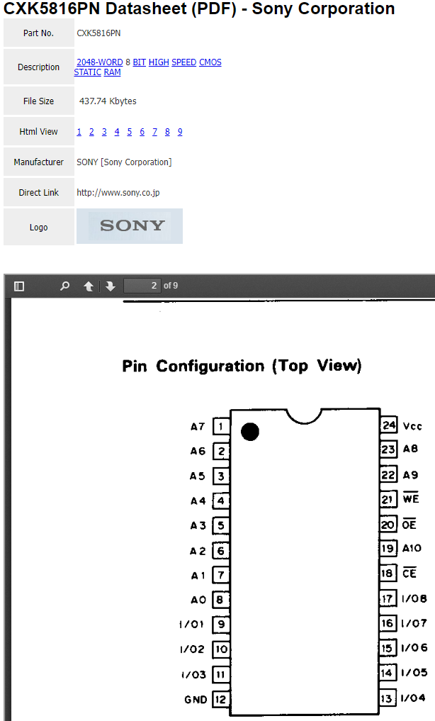 Sony CXK5816